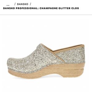 Dansko Glittery Silver Clogs